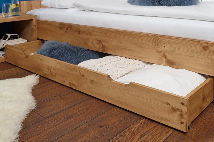 Under Bed Storage Drawers CAPRI | Spruce - Dark Waxed