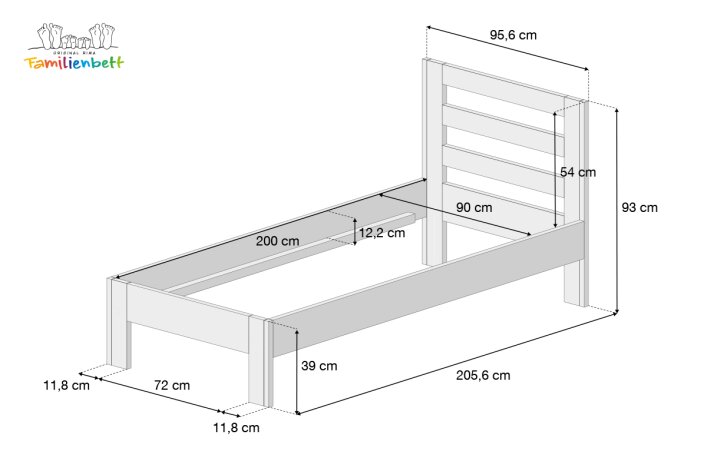 Conversion Set to Single Bed PICO | Beech - White Lacquered